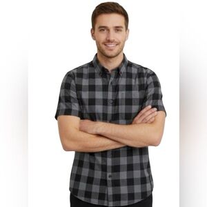 Outerknown Black Plaid Short Sleeve Shirt